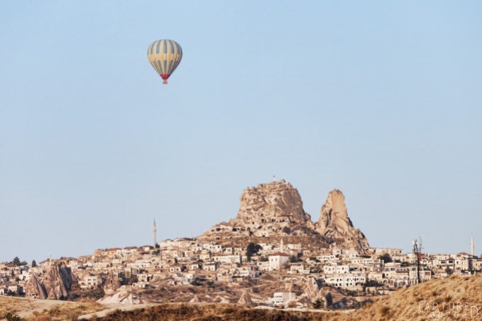 Lone balloon over Cappadocia